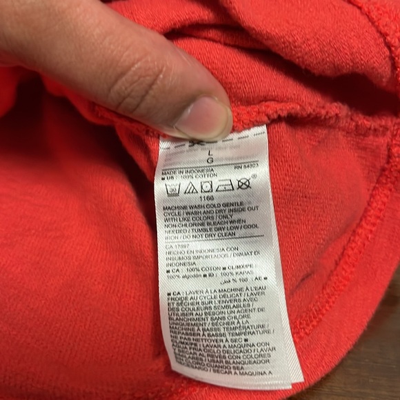 EUC Old Navy Women's Large Orange Faux Wrap Around Short Sleeve Top - Picture 6 of 6